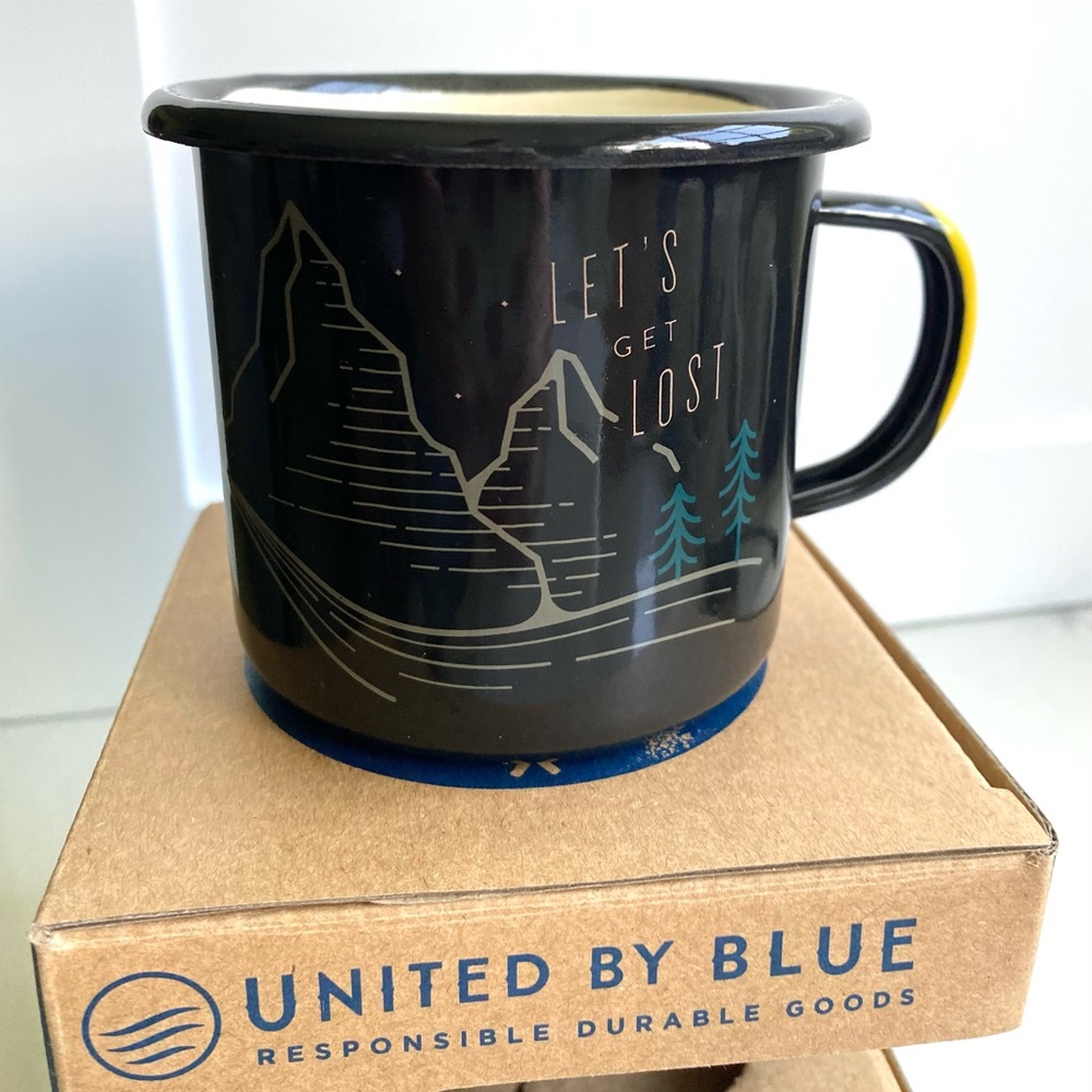 United by Blue 12oz. Enamelware mug.